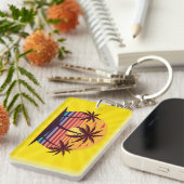 Porte-clés Coucher de soleil avec palmiers Vector (Devant droit)