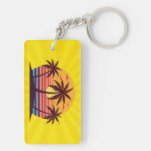 Porte-clés Coucher de soleil avec palmiers Vector (Dos)