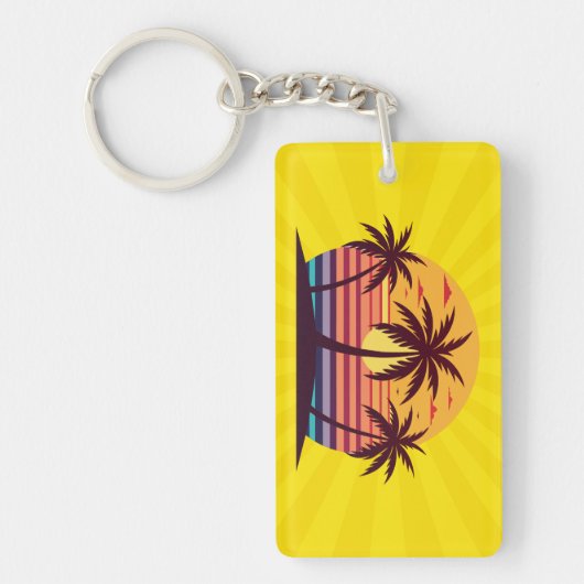 Porte-clés Coucher de soleil avec palmiers Vector (Devant)
