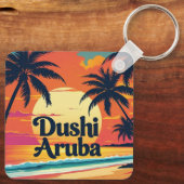 Porte-clés coucher de soleil de dushi aruba (Verso)