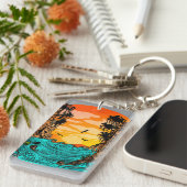 Porte-clés Coucher de soleil de palmier (Devant droit)