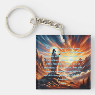 Porte-clés Coucher de soleil divin : Inspiration de la prière