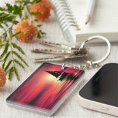 Porte-clés Coucher de soleil, Mer, Bateau à voile (Devant droit)