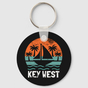 Porte-clés Coucher de soleil rétro à Key West pour les vacanc