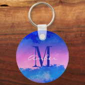 Porte-clés Coucher de soleil rose Abstrait Océan Personnalisé (Recto)