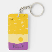 Porte-clés Coucher de soleil sur des collines violettes (Dos)