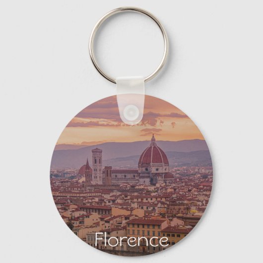 Porte-clés Coucher de soleil sur Florence, Italie (Recto)