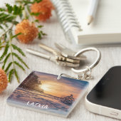 Porte-clés Coucher de soleil sur la côte de la mer d'hiver (Devant Droit)