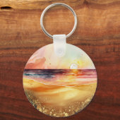 Porte-clés Coucher de soleil sur la plage (Recto)