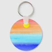 Porte-clés Coucher de soleil sur l'aquarelle de l'océan Art A (Recto)