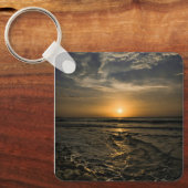 Porte-clés Coucher de soleil sur l'océan doré (Recto)