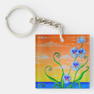 Porte-clés Coucher de soleil sur l'orchidée