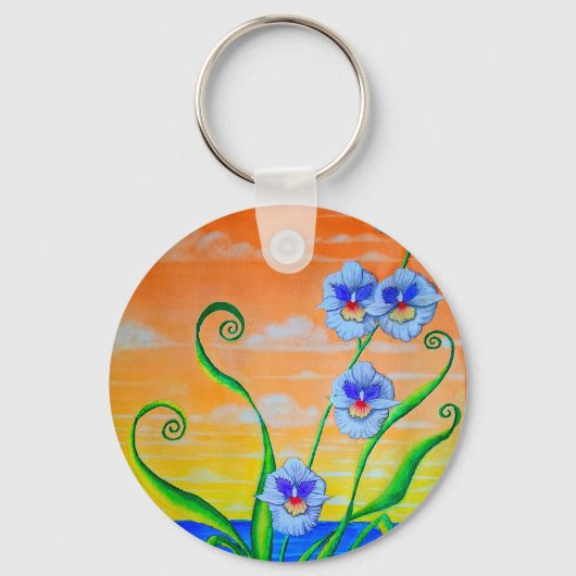 Porte-clés Coucher de soleil sur l'orchidée (Recto)