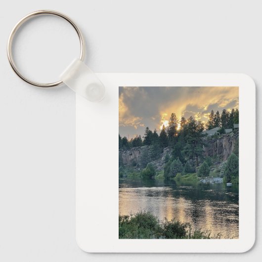 Porte-clés Coucher de soleil sur une rivière (Recto)