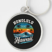 Porte-clés Coucher de soleil surf Honolulu Hawaï (Devant)