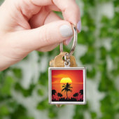 Porte-clés Coucher de soleil tropical (main)