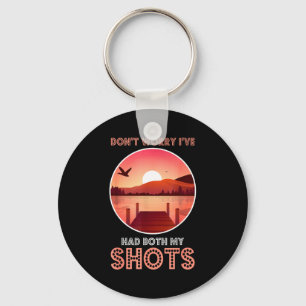 Porte-clés Coucher de soleil vintage avait les deux injection