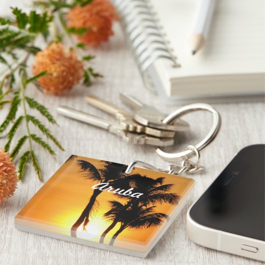 Porte-clés Coucher du soleil d'Aruba (Devant Droit)
