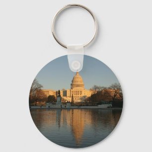 Porte-clés Coucher du soleil de bâtiment de capitol des USA