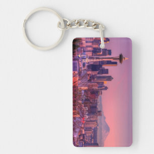 Porte-clés Coucher du soleil derrière l'horizon de Seattle d