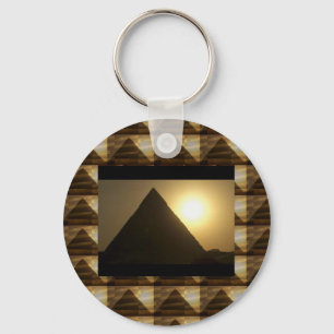 Porte-clés Coucher du soleil par des PYRAMIDES de l'Egypte :