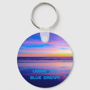Porte-clés Coucher du soleil rêveur bleu Santa Monica