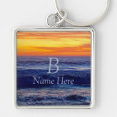 Porte-clés Coucher du soleil rougeoyant personnalisé de plage (Devant)