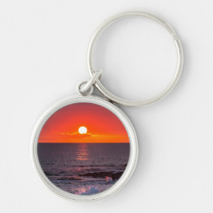 Porte-clés Coucher du soleil tropical personnalisé d'océan de