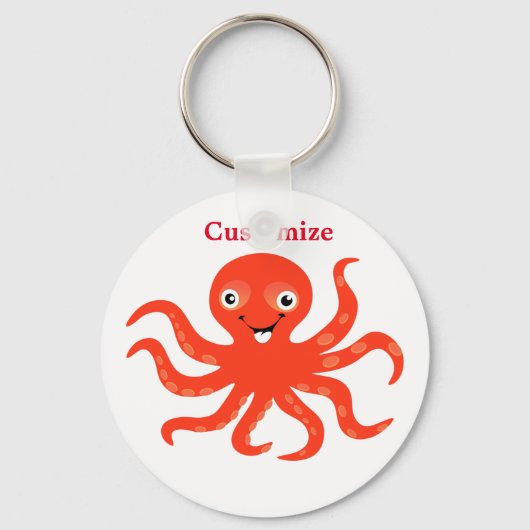 Porte-clés Coucou rouge souriant Octopus Thunder_Cove (Recto)