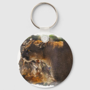 Porte-clés Cougar Mountain Lion Big Cat Art Design 4