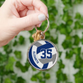 Porte-clés couleur bleu gris de l'équipe volleyball personnal (Main)