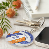 Porte-clés couleur bleu orange de l'équipe volleyball personn (Devant droit)