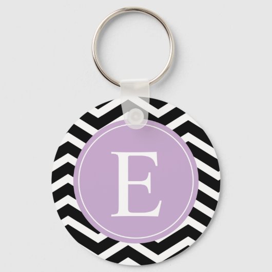 Porte-clés Couleur Chevron blanc noir (Recto)