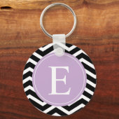 Porte-clés Couleur Chevron blanc noir (Recto)