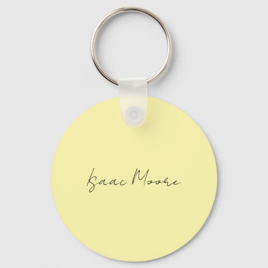 Porte-clés Couleur Crème Élégant Nom de Calligraphie Script (Recto)