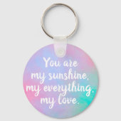 Porte-clés Couleur d'aquarelle rose Turquoise (Verso)