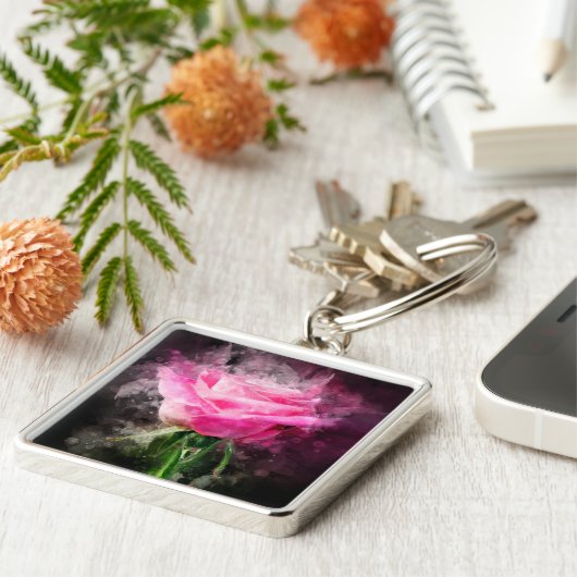 Porte-clés Couleur de fleur rose - bb (Côté)