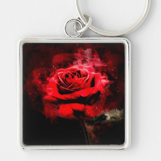 Porte-clés Couleur de fleur rouge - bb (Devant)