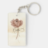 Porte-clés Couleur d'eau couleur beige Mariage floral personn (Dos)