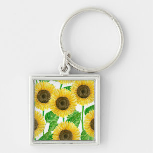 Porte-clés Couleur d'eau des fleurs de soleil