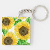 Porte-clés Couleur d'eau des fleurs de soleil (Dos)