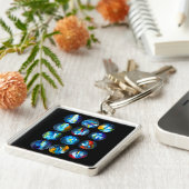 Porte-clés Couleur d'eau nébuleuse de la galaxie de la planèt (Côté)