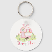 Couleur d'eau rose mignonne Camper Caravan Scène