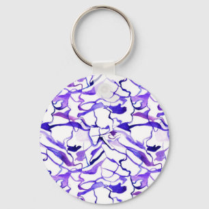 Porte-clés Couleur d'eau violet mignonne abstraites lignes mo
