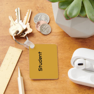 Porte-clés Couleur du texte noir de l'étudiant personnalisé R