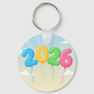 Porte-clés Couleur mignonne 2026 Balloon Célébration double f