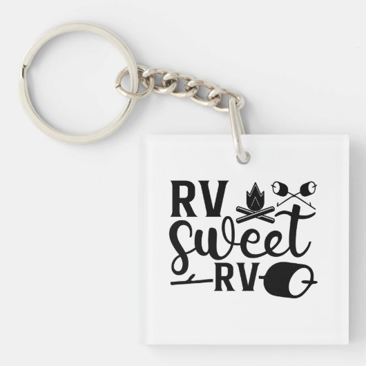 Porte-clés COULEUR PERSONNALISÉE RV Sweet RV Camping (Devant)