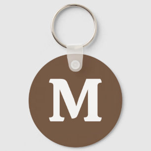 Porte-clés Couleur solide Brown café   Monogramme