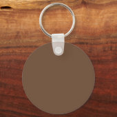 Porte-clés Couleur solide Brown café | Monogramme (Verso)