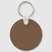 Porte-clés Couleur solide Brown café | Monogramme (Verso)